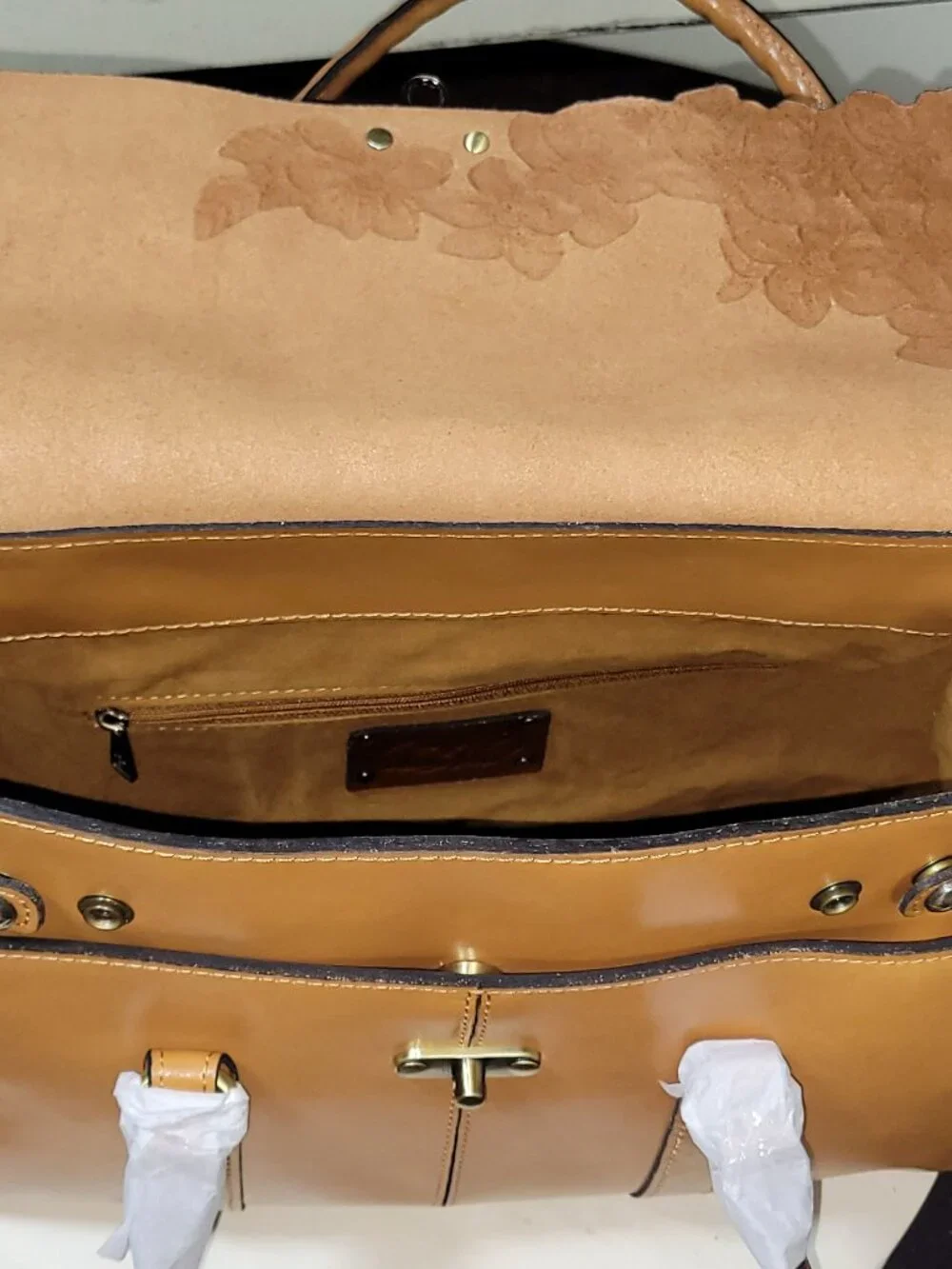 Patricia Nash Leather Vienna Satchel  [Item #HL02]